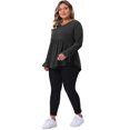 thumbnail image 3 of DARING DIVA Women's Plus Shirts Flared Sleeves Pullover Dressy Casual Peplum Tops 4X Black, 3 of 6