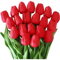 Tulips Decor,Reusable Real Touch Flowers for Wedding,Plastic Red Bouquet for Mothers Day Decor,Flowers Bouquets Arrangements for Wedding,Party