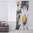thumbnail image 3 of Daisy Bee Semi Sheer Curtains Drapes for Living Room, Bedroom, French Doors Window 84 Inches Long, Summer Botanical Farmhouse Flower Plants Rod Pocket Chiffon Curtain Drapery Voile Draperies Panel, 3 of 6