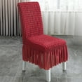 thumbnail image 5 of Nkmbld Dining Room Chair Covers with Skirt, Removable and Washable Chair Slipcovers Stretch Chair Protector Cover Suitable for Kitchen Banquet Hotel, Red, 5 of 8