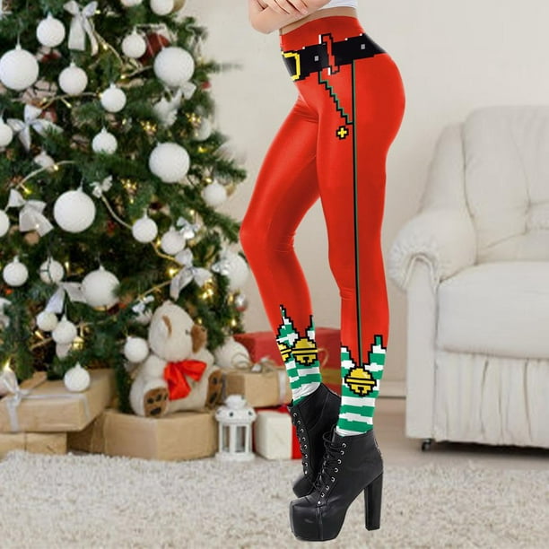 Christmas Leggings Printed for Festival Holiday Autumn Ladies Fitness G