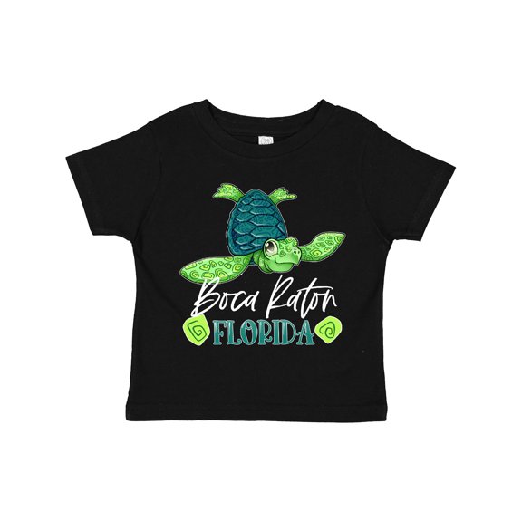Inktastic Boca Raton, Florida Happy Sea Turtle Boys or Girls Toddler T-Shirt