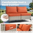 thumbnail image 4 of Vcatnet Outdoor Patio Furniture Sets 8 Pieces Sectional Sofa Wicker Conversation Set with Swivel Glider Chairs and Solar Powered Coffee Table for Porch, Deck, Orange Red, 4 of 9