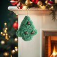 thumbnail image 4 of Adorno navideño de tela roja para árbol de Navidad | Adorno de muñeca con cascabeles rojos y verdes con flecos | Colgante de poliéster suave hecho a mano | Decoración navideña ligera y reutilizable, 4 of 6