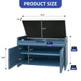 thumbnail image 4 of ModFusion Blue Shoe Bench Entryway Organizer with Flip-Top Seat, Padded Cushion and Storage Cabinet, 4 of 9