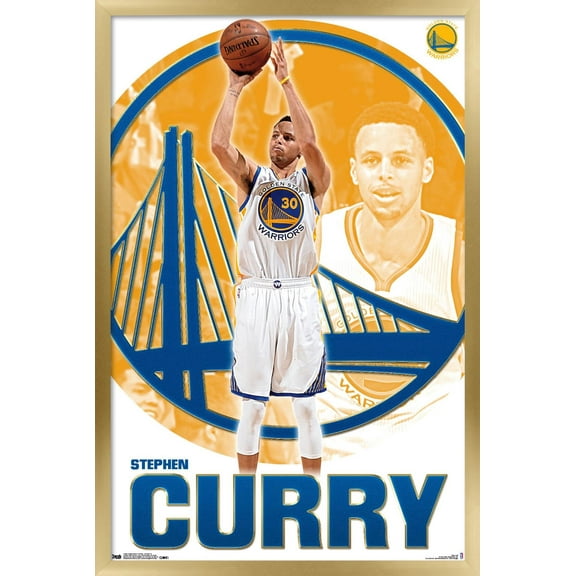 NBA Golden State Warriors - Stephen Curry 15 Wall Poster, 22.375" x 34", Framed