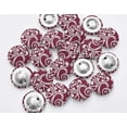 thumbnail image 4 of IBA Indianbeautifulart Purple 2 Holes Canvas Round Buttons For Sewing 1 Inch Filigree Damask Printed Handmade Decorative Buttons Pack Of 50, 4 of 7