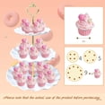 thumbnail image 3 of Juego de soporte para pasteles de 5 piezas - Juego de soporte para cupcakes - Exhibición para mesa de postres con 2 soportes grandes de 3 niveles + 3 bandejas para aperitivos, perfecto para decoración, 3 of 4