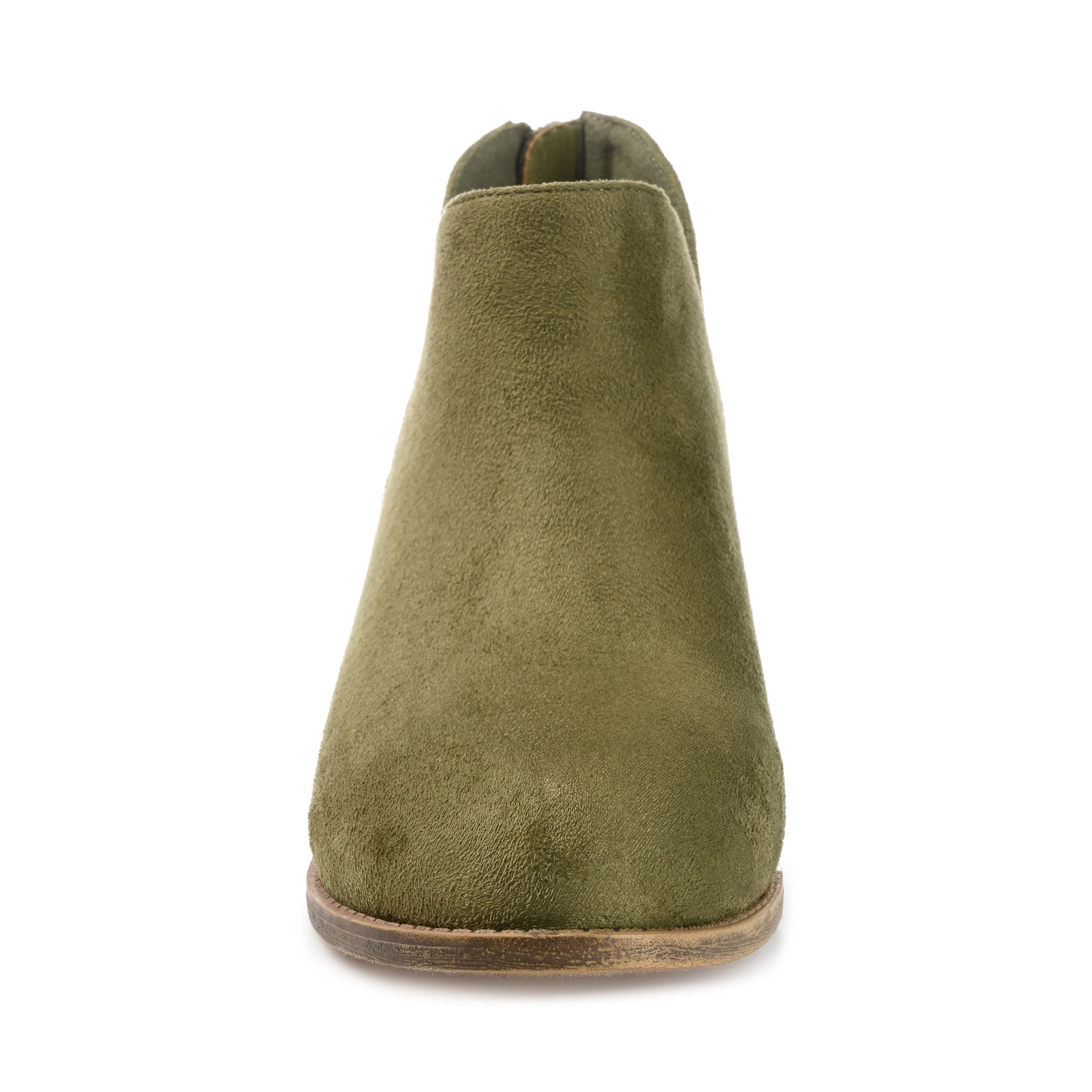 Journee Womens Livvy Back Heel Zip Stacked Heel Booties, Widths Available