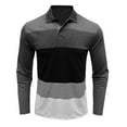thumbnail image 4 of TIMIFIS Chemises de Golf à Manches Longues pour Hommes Gris Foncé Automne Hiver Décontracté Rayé Col Rabattu Boutons, 4 of 7