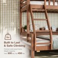 thumbnail image 5 of DTTRA Twin over Full Bunk Bed with Storage Drawers, Curved Guardrails & Side Shelves, Walnut, 5 of 8