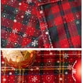 thumbnail image 4 of Firefly Hope Red & Green Checkered Snowflake Christmas Plaid Tablecloth, Rectangular Farmhouse Table Cover for Xmas Holiday Party & Dining Decoration, SIZE A:23*23inch, 4 of 5