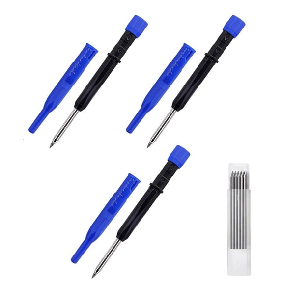 Lerpwige 3 Piece High Accuracy 2.8MM Marking Pencils Mechanical Pencils with Refills For Wood Metal And Crafting