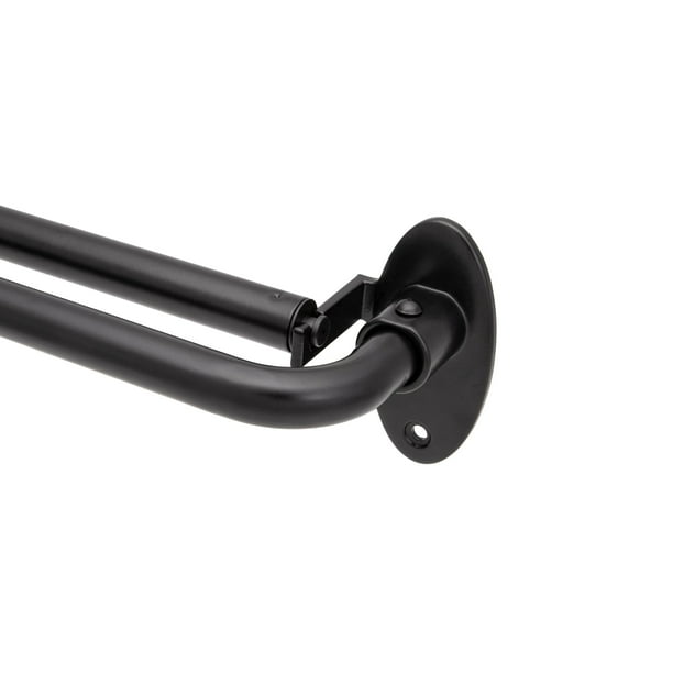 Eclipse 5 8 Wrap Around Room Darkening Double Curtain Rod 48 86 Black Walmart Com Walmart Com