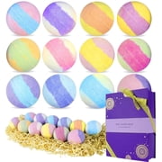 Bath Bombs Valentine's Day Gift Set for Women - 12 Pcs Handmade Bubble Bombs, 12 x 3.12oz Relaxing Fizzies Shower Birthday Gifts for Her