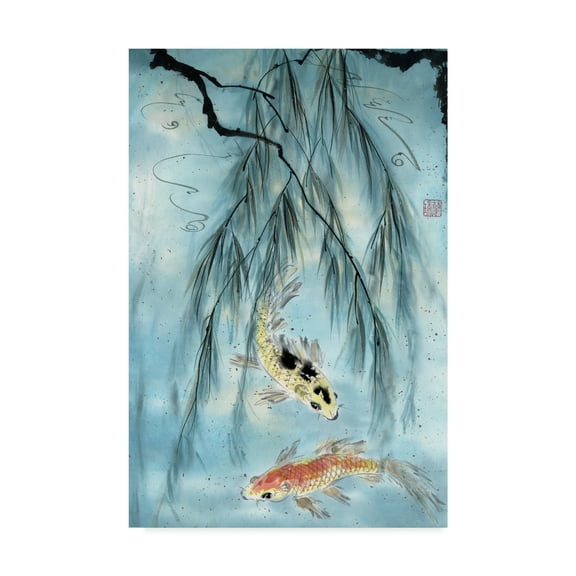 Trademark Fine Art 'Asian Golden Koi ' Canvas Art by Nan Rae