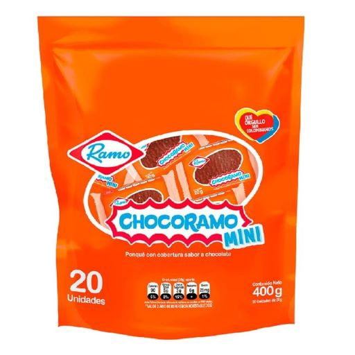 Chocoramo Mini (Pck of 2 - 20 count per pck) a mini snack cake Cover with Chocolate colombian food mekato colombiano Chocorramo comida colombiana colombian snack