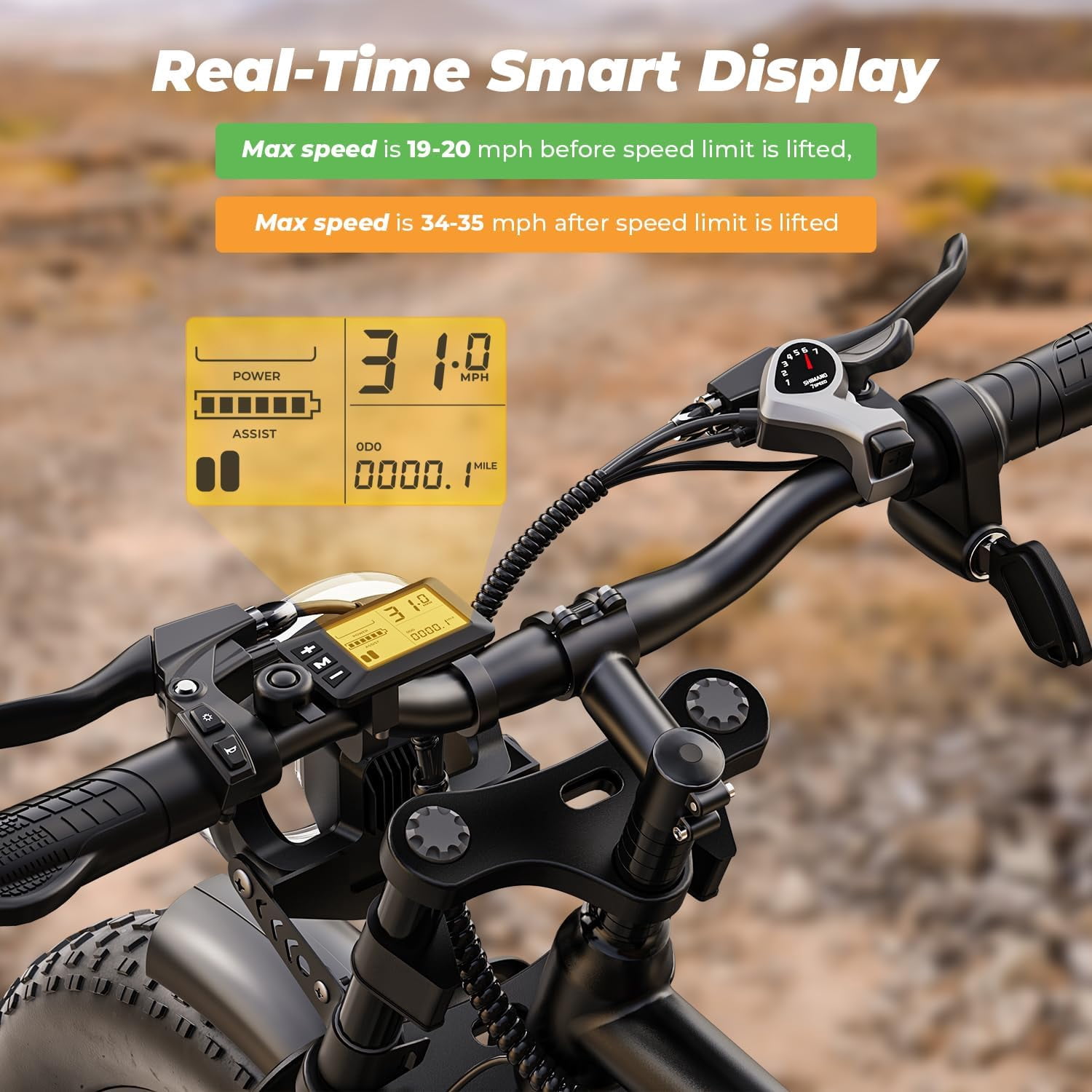 2PCS Electric Bike for Adults, 2200W, 35MPH & 75 Miles, 20"x4" Fat Tire, 48V 15.6Ah Removable Battery, 7-Speed & 3 Modes, Full Suspension E Mountain Bike, UL 2849 Certified