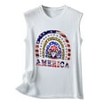 thumbnail image 4 of OAVQHLG3B Summer Tops for Women 4th of July Outfits for Women Patriotic ShirtsWomen's Fashion Round Neck Independence Day Printing Sleeveless Tops, 4 of 4