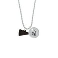 thumbnail image 2 of Delight Jewelry Acrylic 3/4" Black Megaphone Silvertone Script Initial Disc - V - Charm Necklace, 20"+3", 2 of 4