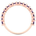 thumbnail image 5 of 0.98 ctw Wedding Band for Women - 18K Rose Gold Simulated Alexandrite Stackable Eternity Ring, 5 of 6