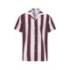 thumbnail image 1 of Camisas Para Hombre Manga Larga Camisa de cuello de traje de rayas anchas de tamaño europeo para hombres Camisa informal de moda juvenil de playa delgada (Red, M), 1 of 7