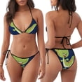 thumbnail image 3 of Fotbe Dino Playing Roller Skate Traje de Baño para Mujer de Dos Piezas – Bikini Sexy de Tirantes Tipo Halter con Diseño Triangular, 3 of 6