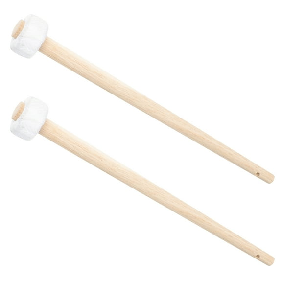 Masteelf 2Pcs Wooden Gong Mallet Hammer for Percussion Instruments