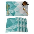 Abstract Gradient BlueGreen Gray Triangle Table Runners for Wedding