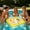 Yellow, variant on EDHITNR Inflatable Pool Ice Bar with Cup Holders, Thickened PVC Floating Beverage Tray for Summer, Outdoor Water Party Cooler for Drinks Beer Wine at Pool Beach, Blue
