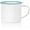 White/Teal Rim, variant on Red Co. Set of 6 Enamelware Metal Medium Classic 12 Oz Round Coffee and Tea Mug with Handle, Solid White/Navy Blue Rim