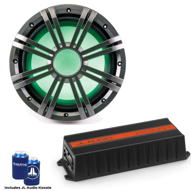 Jl Audio Hx300 1 Marine Subwoofer Amplifier With Kicker Kmw102 10 Charcoal Led Marine Subwoofer Walmart Com