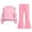 Pink, variant on Ixbnca Girls 2PCS Outfits Bow Long Sleeve Sweatshirts Pull on Flare Pants Lounge Clothes Size 5-15 Years
