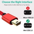 thumbnail image 3 of Cable USB SCOVEE Mini-B de 5 pines, nailon trenzado, 1,8 m, negro, 3 of 7