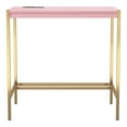 thumbnail image 2 of Belzie Metal Writing Desk with USB Ports, Pink, 2 of 6