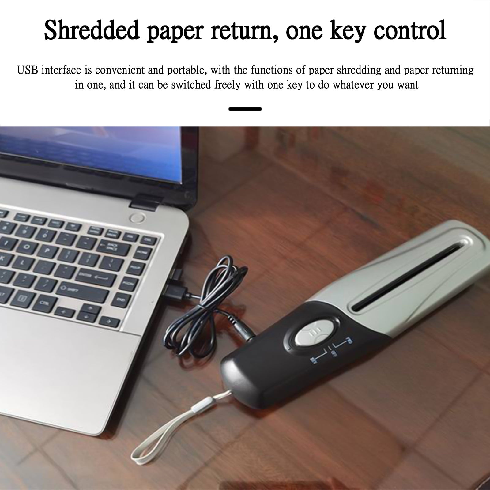 Herunwer Portable Handheld USB Paper Shredder for Travel and Home Office