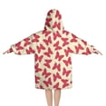 thumbnail image 2 of Red Butterfly Red Silhouette Pattern Blanket Hoodies for Kids 6-13YR Oversize Wearable Blanket Hoodies for Boys Girls Teens, 2 of 7