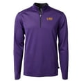 thumbnail image 2 of Men's Cutter & Buck  Purple LSU Tigers Alumni Logo DryTec Virtue Eco Pique Micro Stripe Recycled Quarter-Zip Pullover, 2 of 3