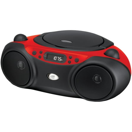 GPX CD Boombox, AM/FM, LED Display, BC232R, Red
