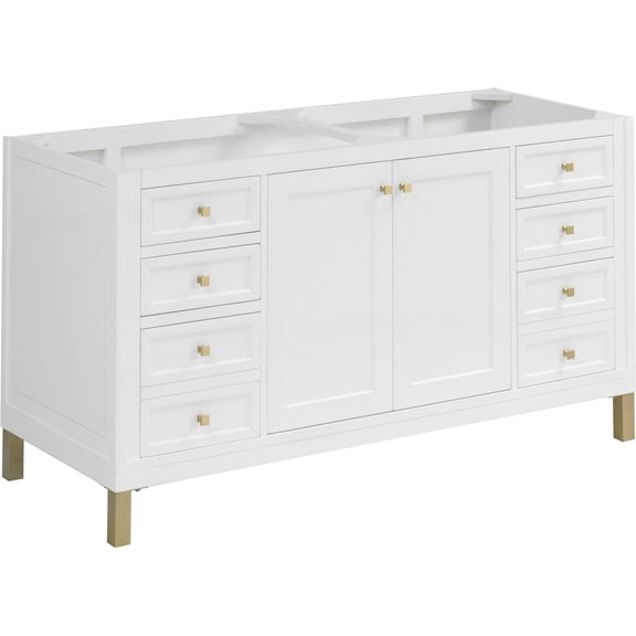James Martin Vanities 503-V60D-M-GW Chicago 60" Free Standing Double Basin Poplar Wood