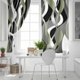 thumbnail image 5 of Fsddascl Sage Green Stripe Blackout Curtains for Bedroom/Living Room, Thermal Insulated Kitchen Curtains, Grey Moire Geometric Modern Abstract Grommet Darkening Window Treatment Drapes 52"x96"x2, 5 of 8