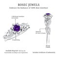 thumbnail image 5 of Rosec Jewels Amethyst Floral Ring with Diamond for Women - Nature Inspired Ring (AAA Quality), 18K White Gold, US 4.50, 5 of 8