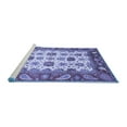 thumbnail image 2 of Ahgly Company Machine Washable Indoor Round Abstract Blue Modern Area Rugs, 6' Round, 2 of 4