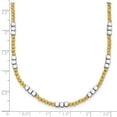 thumbnail image 3 of Diamond2Deal 14k Two-Tone Gold Diamond-Cut Beaded Chain Necklace for Women 18", 3 of 7