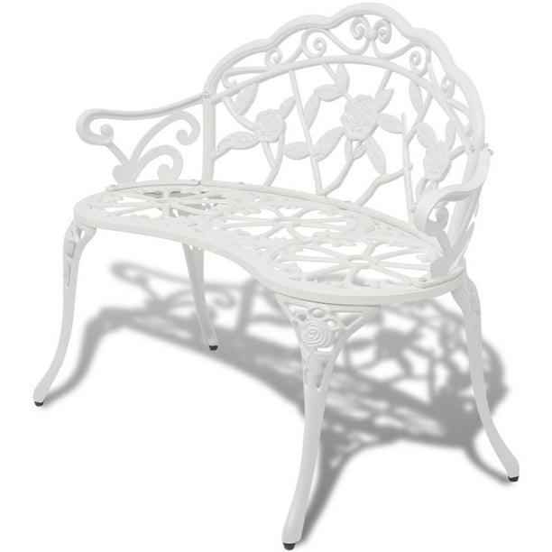Garden Bench 39 4 Cast Aluminium White Com Garden Bench 39 4 Cast Aluminium White, White Cast Aluminum Garden Benches
