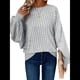 thumbnail image 1 of Suéter Básico Tipo Túnica para Mujer, Talla Grande, Larga, Holgado, Elegante, Cuello Redondo. Gris XXXL, 1 of 8