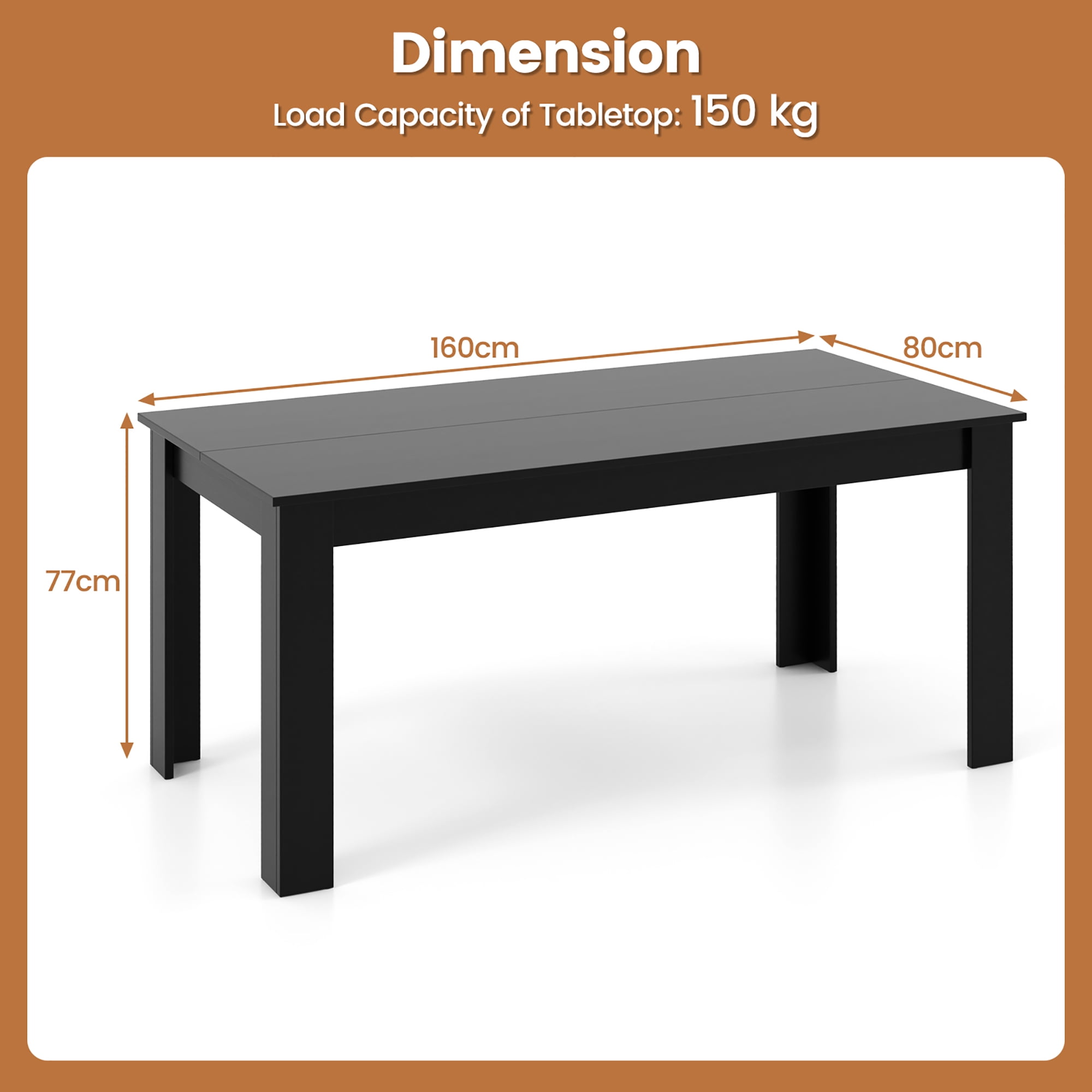 Gymax 63'' Dining Table Rectangular Modern Kitchen Table For 6 People Home Furniture