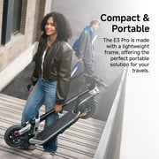Segway E3 Pro Electric Scooter, 20 mph Max Speed, 34 Miles Max Range, Teens and Adults, Black