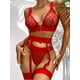 thumbnail image 4 of Ropa interior sexy de estilo europeo y americano, conjunto de ropa interior de tres puntos con red de pesca y costura hueca para mujer, 4 of 6