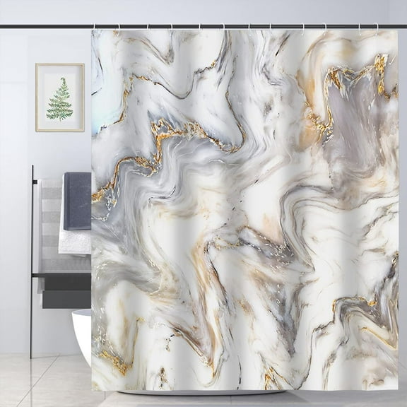 Marble Shower Curtain Texture Shower Curtains for Bathroom Decorative Abstract Modern Bathroom Curtain with 12Hooks 72"x72"